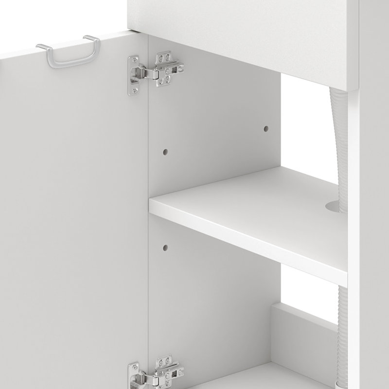 Freestanding Bathroom Cabinet, White/Black