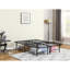 Lit plateforme double noir, acier robuste pour une berceuse moderne