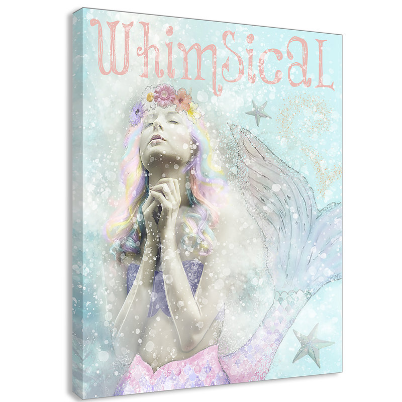 Mermaid Paper Print, 14" H x 11" W x 1.5" D, Canvas