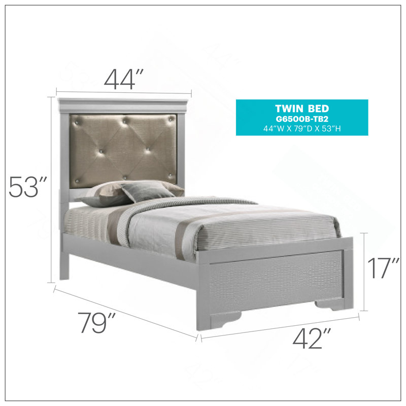 Elegant Twin Bed, Champagne
