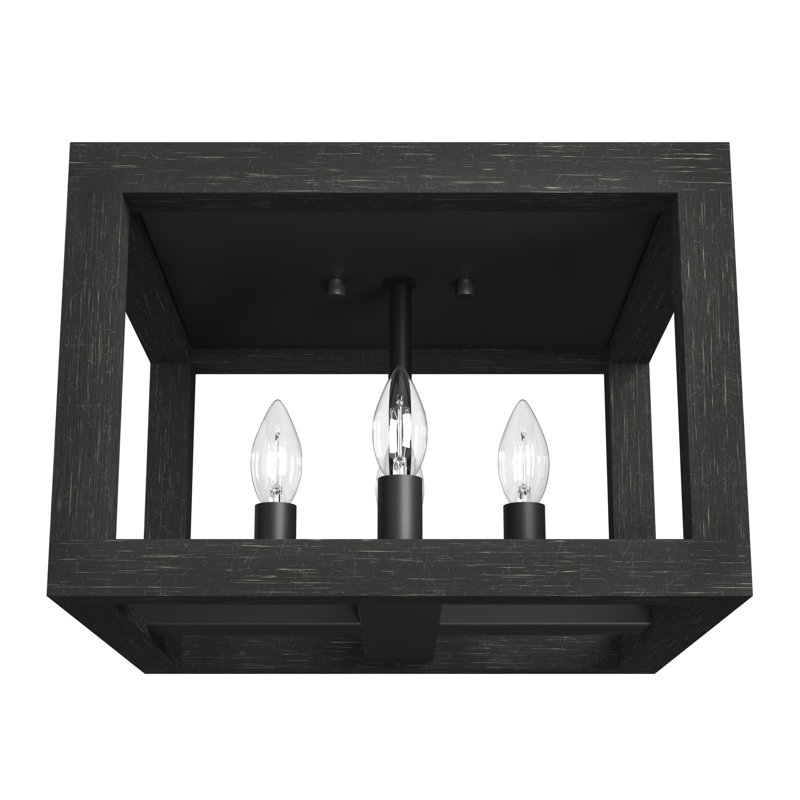 Squire Manor Matte Black 12'' Aluminum LED Flush Mount Ceiling Light