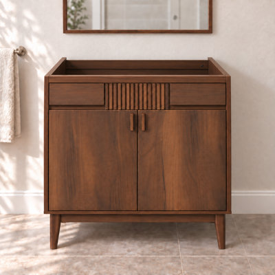 36" Mid-Century Modern Single Bathroom Vanity Base