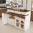 Kitchen Island With Extendable And Rotating Table, Wooden Kitchen Island With 4 Drawers-218395874