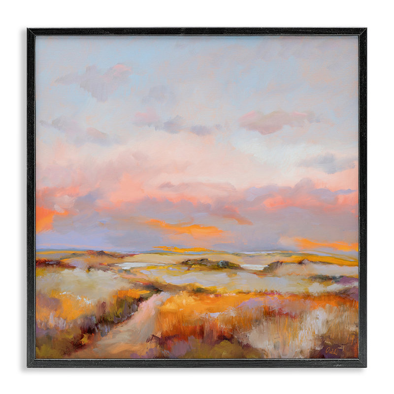  «Bright Sun Bleached Meadow», art de la giclée encadrée par Odile, Giclée encadrée noir minuit, H 12 po x l 12 po