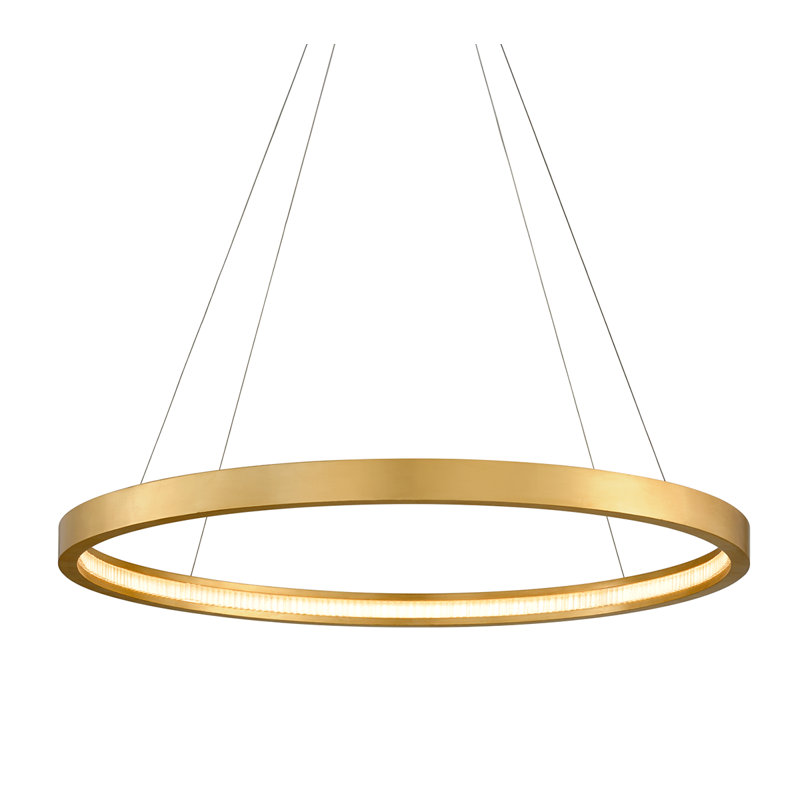 Lustre 1 lumière Jasmine, Feuille d’or, H 114 po x l 44 po x P 44 po