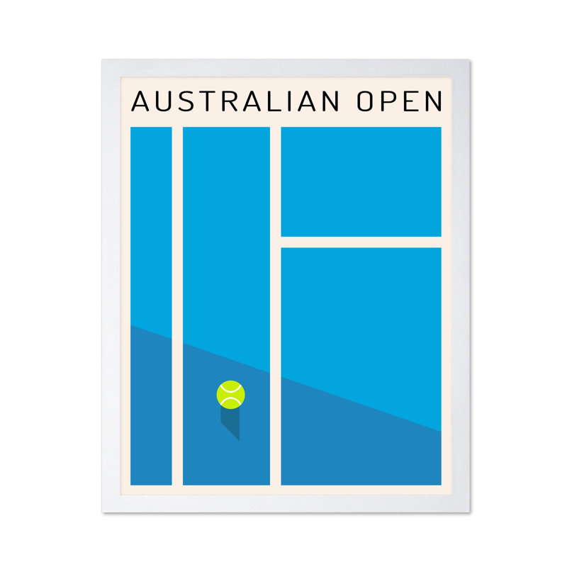 Tennis Open d'Australie, Poster, White Framed, 16"H x 20"W