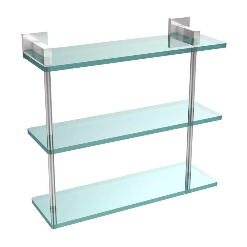 Haranu 3 Piece Tiered Shelf, Satin Chrome