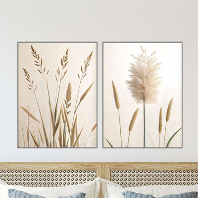 Élégantes peintures décoratives en panneau de fibres à densité moyenne (2 pièces), 23,6 po x 31,5 po chacune | 100% panneau de fibres à densité moyenne, impression numérique de haute qualité | Parfait pour le salon et le bureau