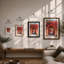 Archway in Red Bougainvillea Coastal - Framed Print-35625218-35625221