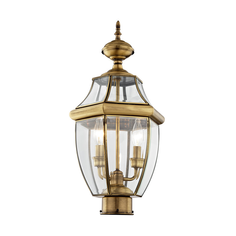 Tête de lanterne câblée 1 lumière Arelene, H 21,5 po x l 10,5 po x P 10,5 po, Laiton antique