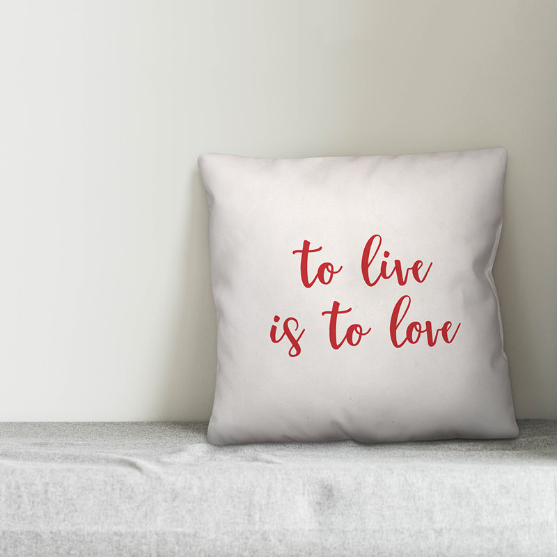  Coussin To Live is to Love, Blanc / rouge, Housse de coussin