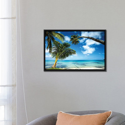 Palm Trees On The Beach, Bora Bora, Society Islands, French Polynesia V. by Panoramic Images - Unframed Gallery-Wrapped Canvas Giclée on Canvas