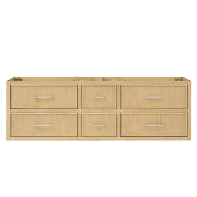 Meuble-lavabo mural double en chêne scandinave Isola