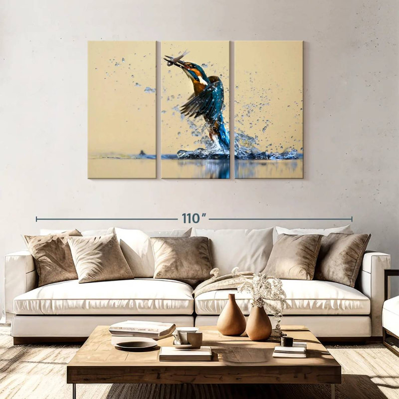 Brampt Blue Kingfisher, 48" H x 74" W