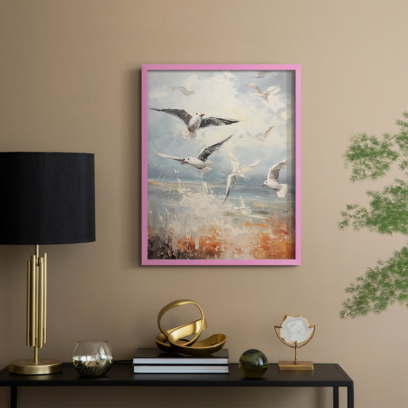 NAUTICAL Series CDXC III, reproduction encadrée - bois massif, Rose, H 11 po x l 9 po