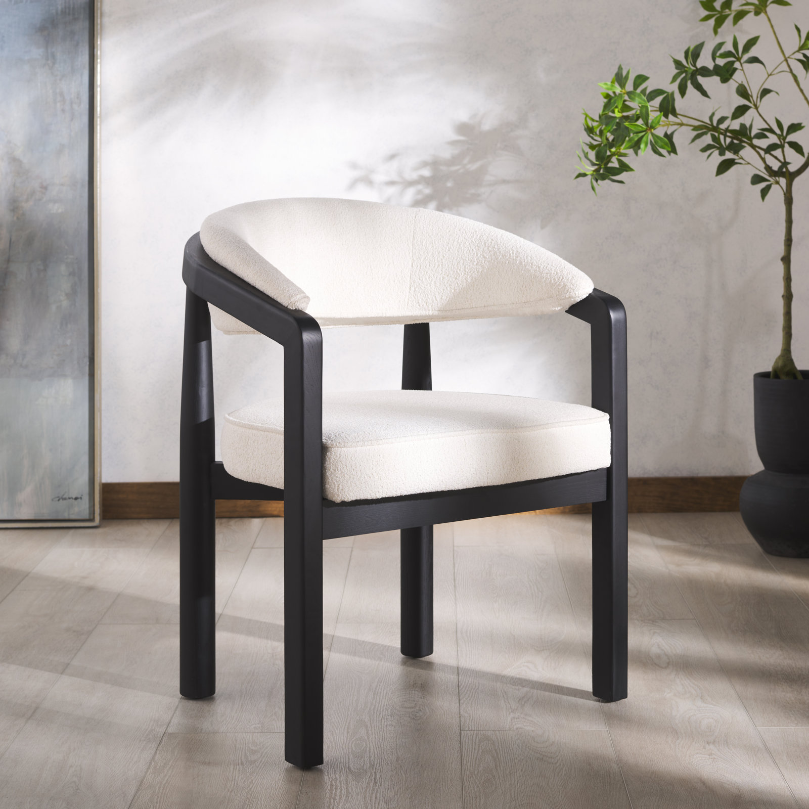 Elkhart Boucle Dining Armchair