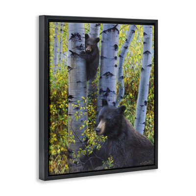 Cadre flottant deux ours en automne, design par James Corwin