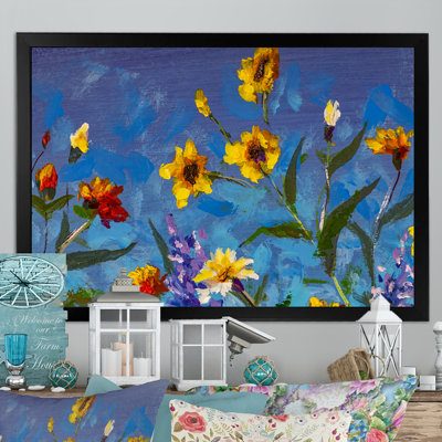 «Vibrant Colorful Field Of Wildflowers II», reproduction sur toile flottante
