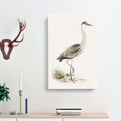 Grey Heron by Von Wright - Wrapped Canvas Painting