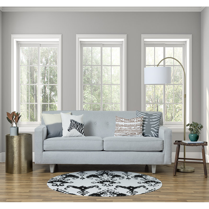 Chenille Ikat Indoor Rug, Round 5'