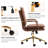 Leather Upholstered Swivel Office Chair-252903563