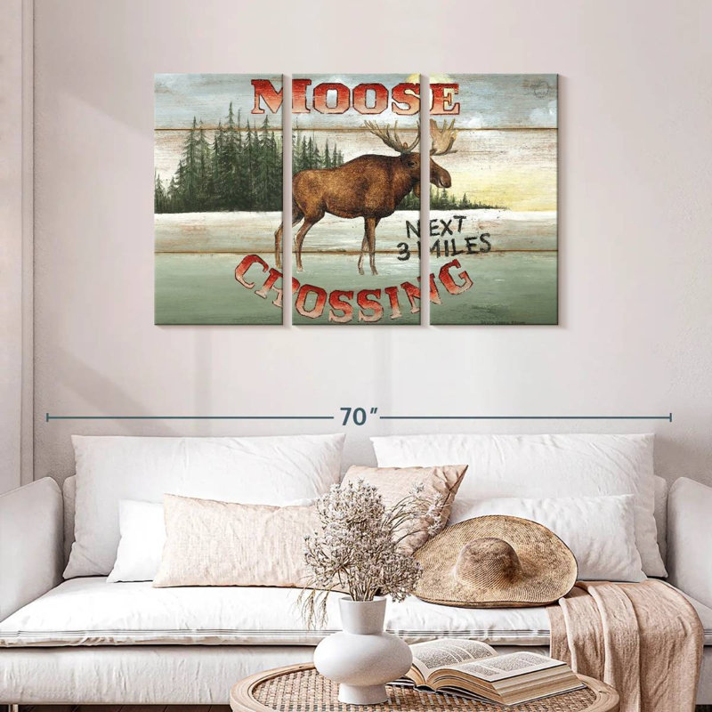 Plaque murale «Moose Crossing I», H 28 po x l 45 po