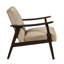 Chaise pivotante moderne en velours brun Mid-Century, base en bois massif au fini noyer foncé, coussins en mousse pour une structure d'appoint pratique, un attrait chic-15070297