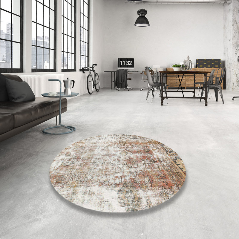 Somerdale Abstract Indoor Rug, Round 6'