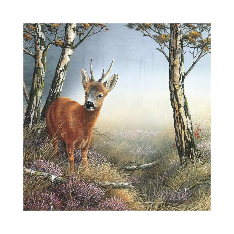 Deer In Forest by Jan Weenink - Wrapped Canvas Painting, 30.48cm H x 30.48cm W x 1.91cm D