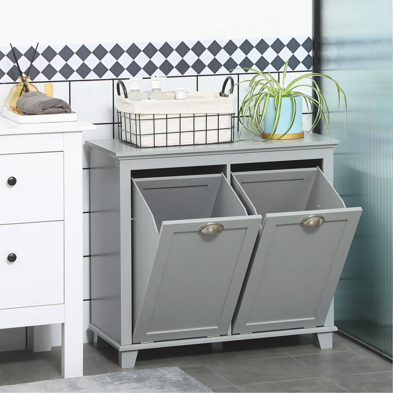 Versatile Laundry Sorter Cabinet With Tilt-Out Hamper And Ample Storage