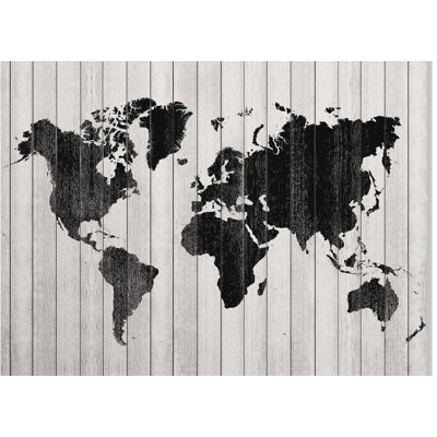 Murale du monde en bois