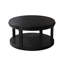 Table basse ronde en bois massif de 31,5 pouces pour le salon, bureau en bois rustique à 2 niveaux avec tablette de rangement-634470444