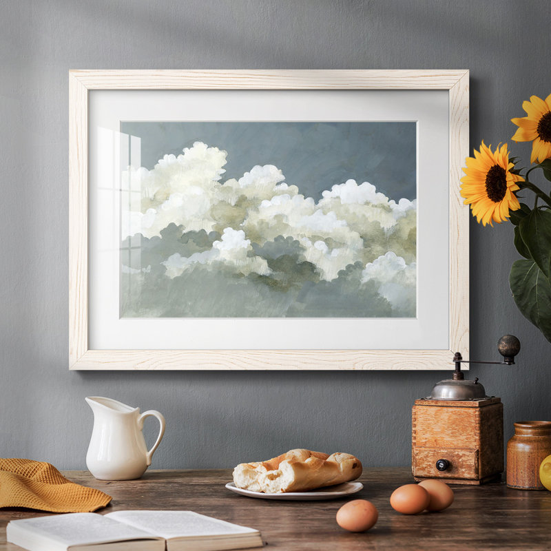 Big Clouds III, reproduction d'art encadrée, H 14 po x l 20 po x P 1,5 po, Blanc