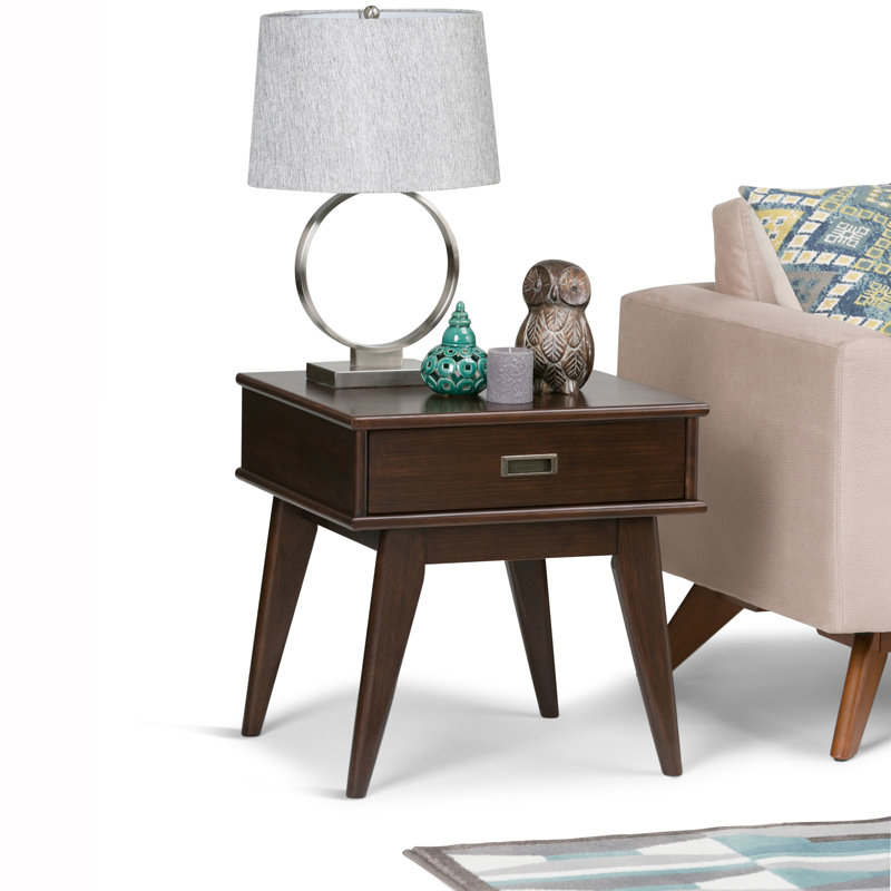 Moderne - Table de bout Mid Century - Brun auburn moyen, Marron foncé