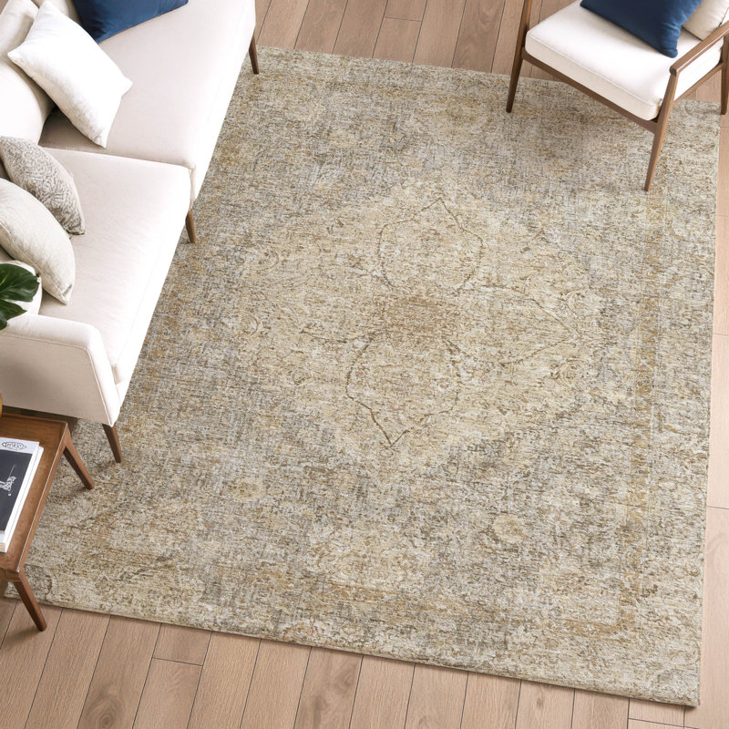 Premium Machine Washable Mayfield AMF2136 global Rug, 10' x 14', Beige