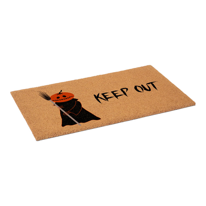 Paillasson Scary Pumpkin Keep Out, L 17 po x L 29 po