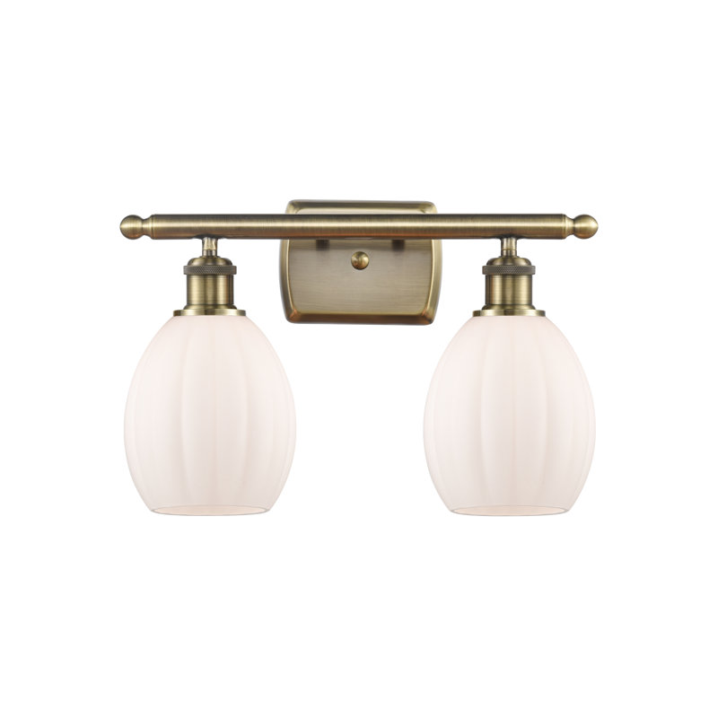 Éclairage pour meuble-lavabo Wickersham, Blanc mat, Incandescent, 2 lumières
