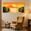 «Cactus Desert Sunset», ensemble de 3 reproductions d'art sur toile-2138512854