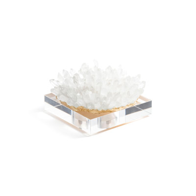 Clear Crystal Cluster Decorative Accent with Acrylic Base