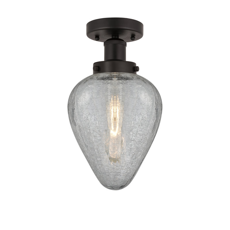 Plafonnier semi-encastré en verre Ameet, Bronze huilé
