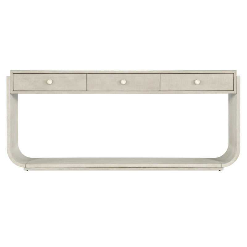 Serene Diamond 78'' Light Brown Wood and Metal Console Table
