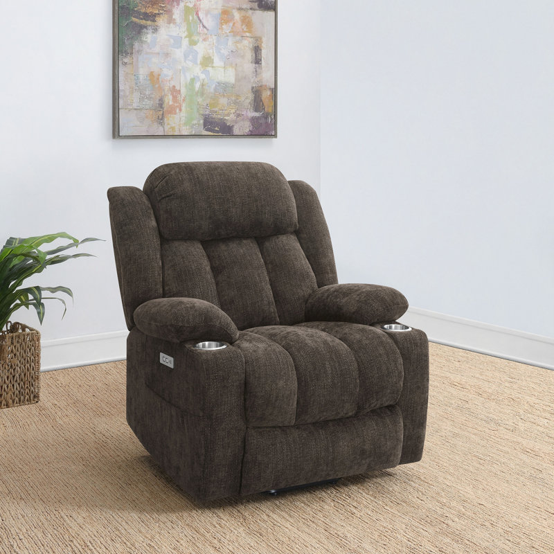 Fauteuil inclinable Beca, Tissu brun foncé