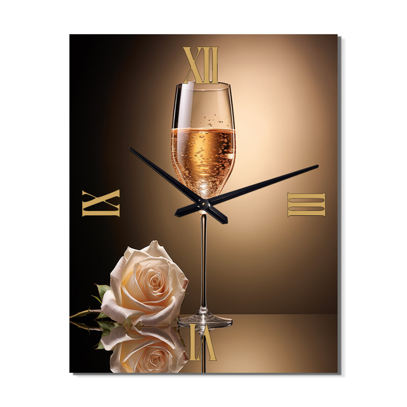 Horloge murale rose et cristaux Clarity, Très grand