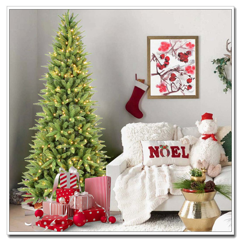 Arbre de Noël mince 9 pi avec lumières DEL, Oui, H 9 pi