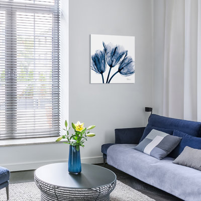 «Blue Tulip X-ray» par Albert Koetsier - reproduction de photo sur verre