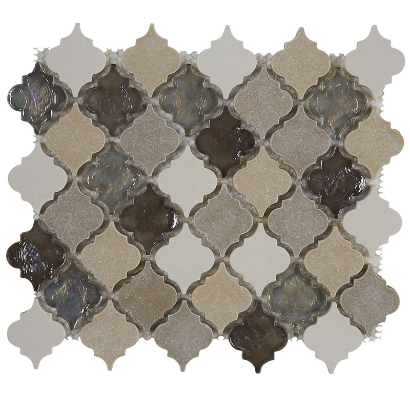 Blanc Et Beige 2” Blanc Et Beige Baroque Mosaic Stone Wall Tile