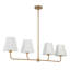 Lustre linéaire moderne à 4 lumières avec abat-jour en tissu blanc-1325027388