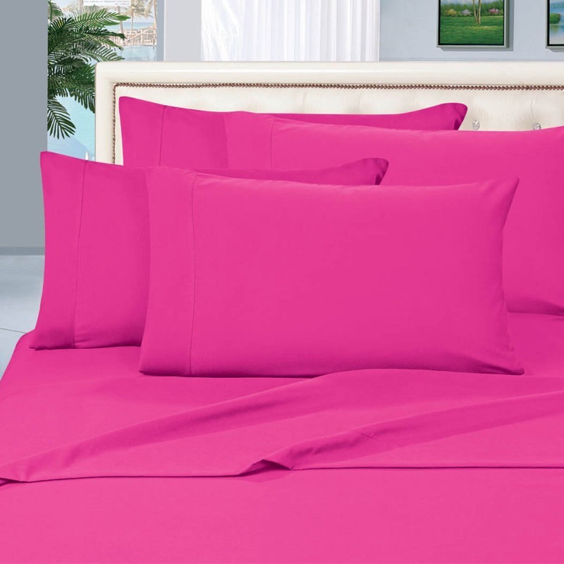 Elegant Comfort Luxurious 1500 Premium Hotel Quality Microfiber Three Line Embroidered Softest Bed Sheet Set, Wrinkle and Fade Resistant