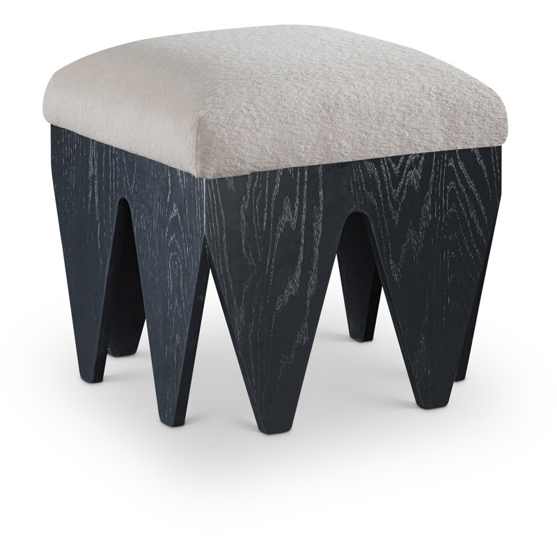 Banc en tissu Altair, Noir, Velours beige