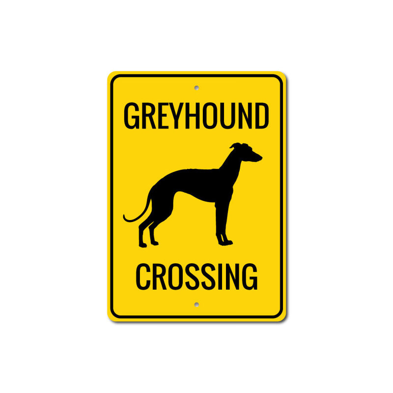 Plaque en aluminium Greyhound Crossing, H 18 po x l 12 po x P 0,06 po